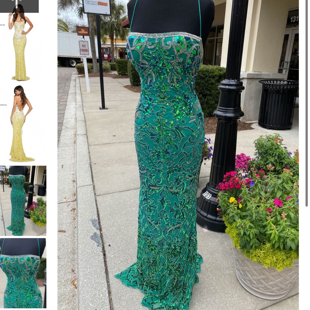 Sherri hill green beaded gown 53903